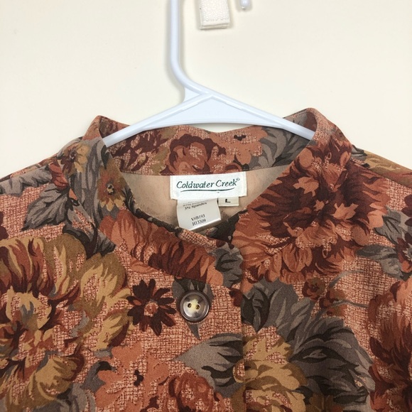 Coldwater Creek Floral Button Up Jacket - Picture 4 of 6